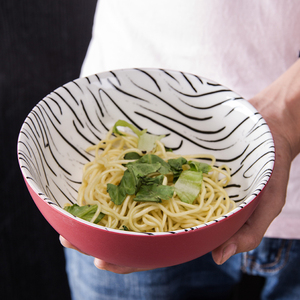 Hecho a mano moderno <span class=keywords><strong>restaurante</strong></span> de ronda <span class=keywords><strong>la</strong></span> <span class=keywords><strong>sopa</strong></span> de fideos de cerámica, tazón de fuente de - Product Image 4