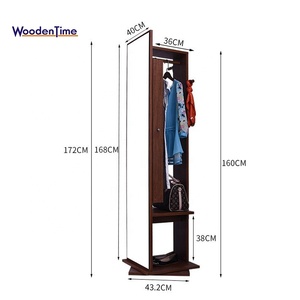 mural accroché rotation de stockage mobile push-sur <span class=keywords><strong>manteau</strong></span> rack/pleine longueur bijoux miroir <span class=keywords><strong>armoire</strong></span> avec garde-robe - Product Image 6