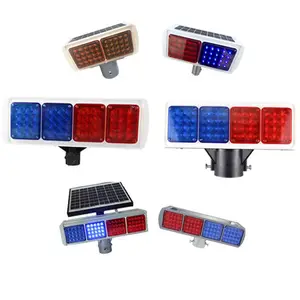 Fabriek productie beste prijs led verkeerslichtlicht solar power flash waarschuwingslampje strobe dubbele kanten blinker lights