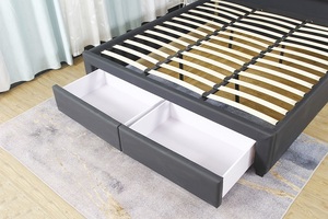 Luxury California Hotel Storage Modern Velvet Full Platform Single Doiuble Twin King Queen Size Bed Frame con <span class=keywords><strong>testiera</strong></span> portaoggetti - Product Image 2