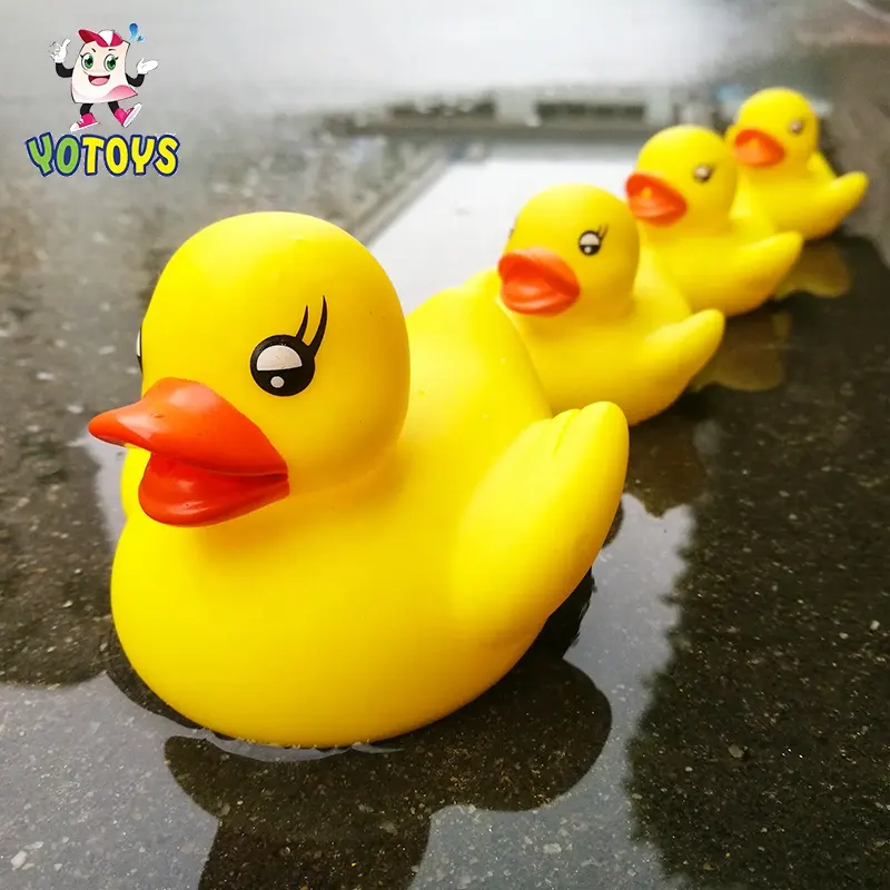 Eco friendly Baby Plastic Pvc Vinyl Floating Squeaky Bath Duck Toy Set