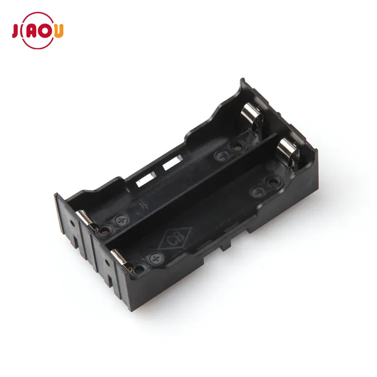 JIAOU 3.7V Lithium 18650 Battery Holder case with Pins 2 Cells Battery Box