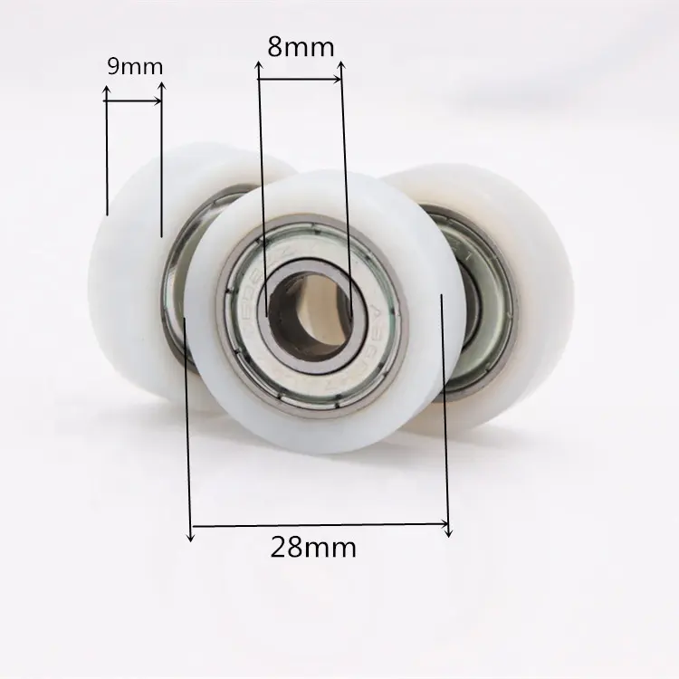 nylon pulley wheels with bearings 608Z plastic rollers sliding door roller wheels