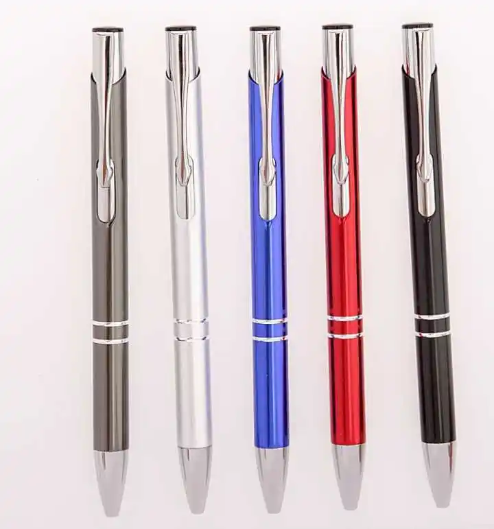 Металлическая сувенирная синяя металлическая ручка