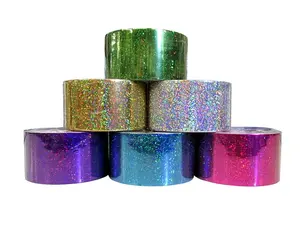 Custom Holografische laser stijl duct tape 6 diverse kleur set ambachten boek covers ornamenten schroot boeken holografische folie tape