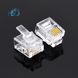 Prise/connecteur <span class=keywords><strong>RJ11</strong></span> 6P4C <span class=keywords><strong>pour</strong></span> câble de téléphone toronné 50 pièces/paquet - Product Image 4