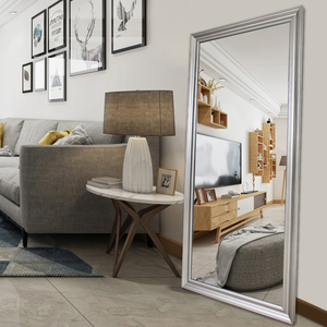 Wholesale <strong>Silver</strong> Decorative <strong>Frame</strong> Full Length <strong>Mirror</strong>, Rectangular Floor/Wall Mount <strong>Mirror</strong> for Bedroom Hotel Bulk Orders - Product Image 1