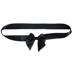 Color Negro <span class=keywords><strong>pre</strong></span>-atado mini cinta de satén arcos con lazo elástico para caja de regalo - Product Image 1