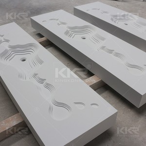 Alta calidad 100% puro acrílico inodoro colgado superficie sólida piedra artificial pequeño lavabo - Product Image 3