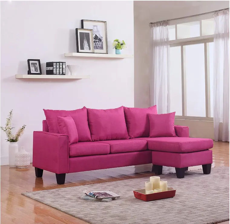 Cina Merah Muda Berumbai Bagian Impor 4 Tempat Duduk Sofa Set Belanja Online