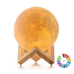 RGKNSE-luz de luna de 16 colores lámpara de Luna 3D de 13CM, 15cm y 18cm con soporte, luz de noche LED usb para bebé, decoración de escritorio, regalo de luz de luna - Product Image 1