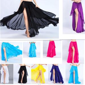 Traje <span class=keywords><strong>de</strong></span> Danza del Vientre Árabe, Falda con Abertura Lateral, Falda Circular <span class=keywords><strong>de</strong></span> Chifón Tribal para Baile <span class=keywords><strong>de</strong></span> Salón - Product Image 2