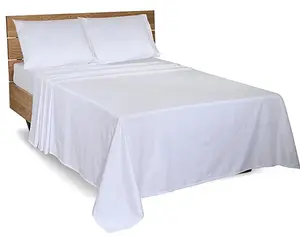 100% algodón Hospital hotel usado cama plana hoja de cama equipada para full/queen/cama king size