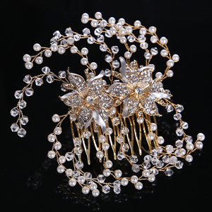 Nouvelle Mode Clair Strass Cristal Mariée Mariage <span class=keywords><strong>Peigne</strong></span> À Cheveux Accessoires De Cheveux - Product Image 1