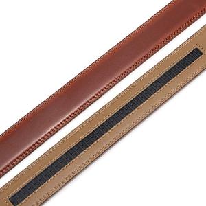 <span class=keywords><strong>Ceinture</strong></span> à cliquet en <span class=keywords><strong>cuir</strong></span> véritable pour hommes, <span class=keywords><strong>sans</strong></span> <span class=keywords><strong>boucle</strong></span> de <span class=keywords><strong>ceinture</strong></span>, tannage végétal - Product Image 4