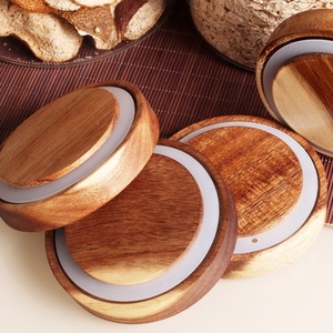 Meravigliosa bocca larga grande capacità di legno di Acacia barattolo di <span class=keywords><strong>vetro</strong></span> contenitore di cereali con coperchio in legno di Acacia - Product Image 5