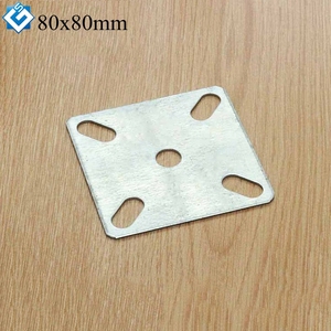 au carbone blanc de zinc 80x80mm 3 pouces carré plat pied de table supports plaque avec ovale trou - Product Image 1