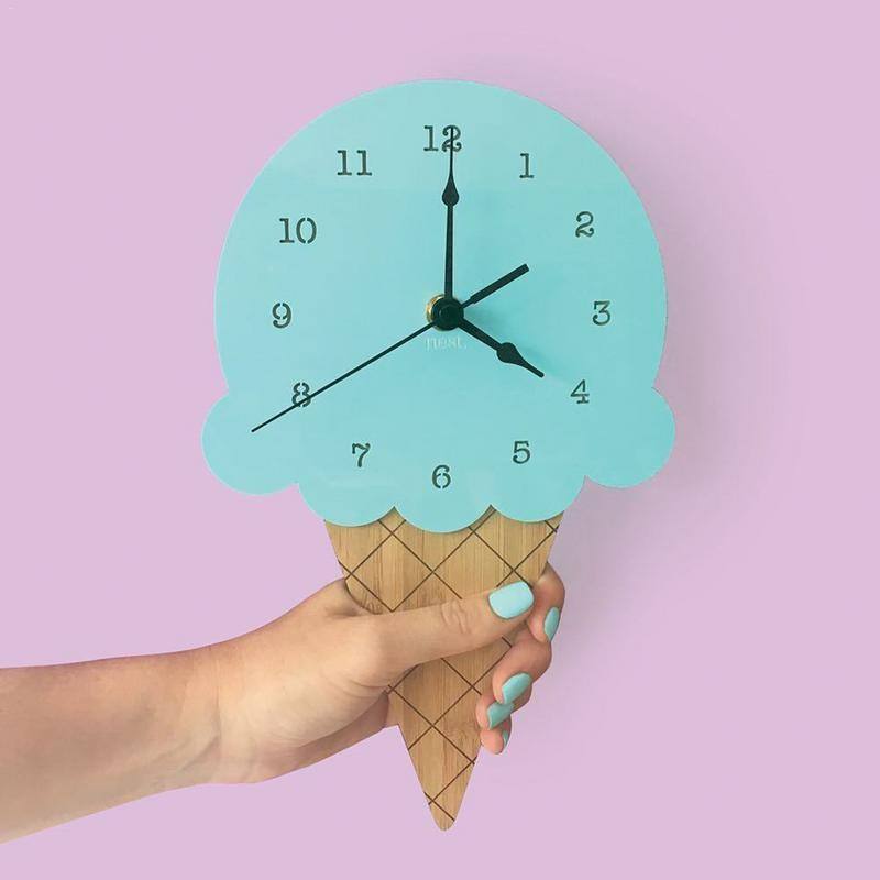 Ice Cream Silent Clock Cartoon - Perfect for Kids' Room