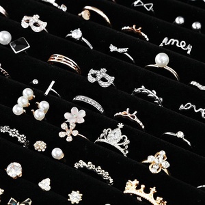 Manufacturer Customized Leather Looking Velvet Ring Jewelry Box <strong>Earring</strong> <strong>case</strong> - Product Image 2