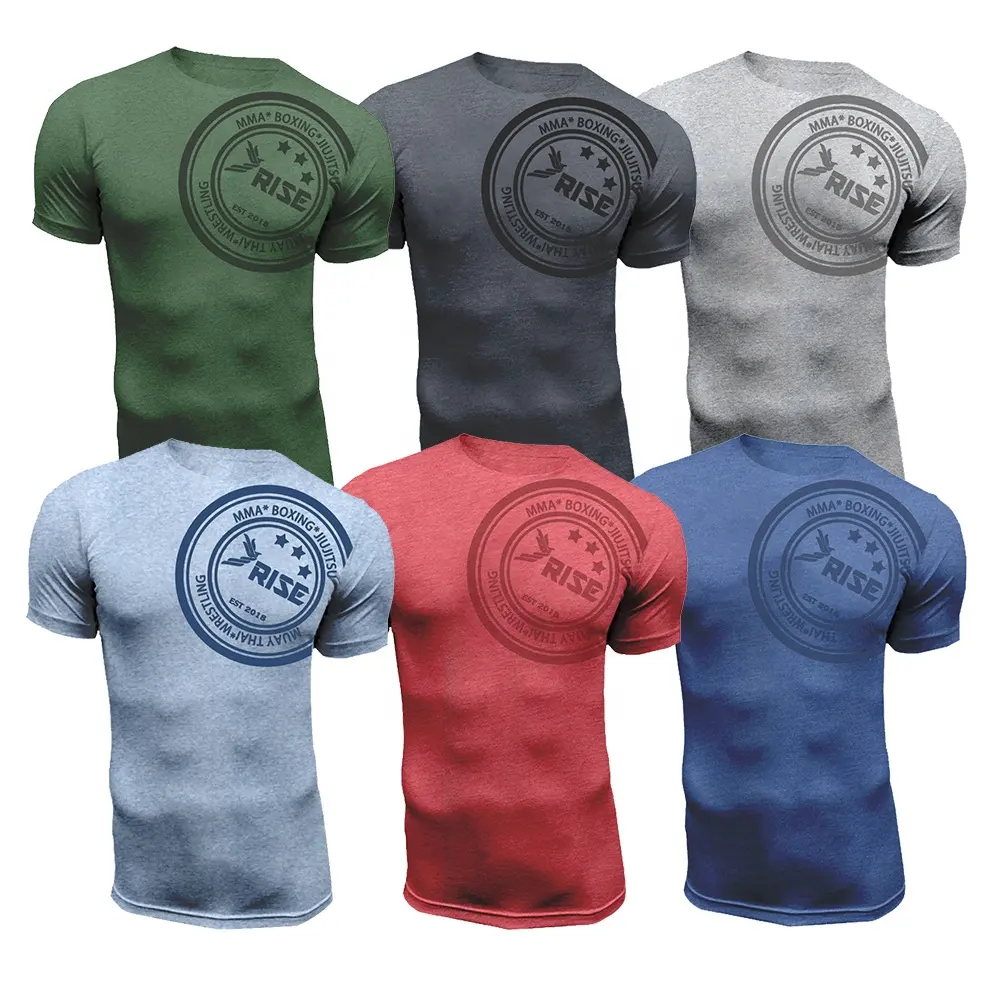 Camiseta de algodão para academia, camiseta de algodão para homens, logotipo personalizado, camiseta de mma para lutar e boxe