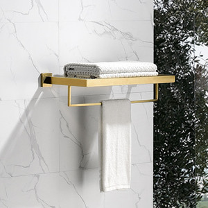 Wall Mount Five-piece Stainless Steel Gold <strong>Bathroom</strong> <strong>Accessory</strong> <strong>Set</strong> with Soap Dishes and Towel Bar for Home <strong>Bathroom</strong> - Product Image 2