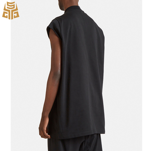 Simple costilla cuello crudo negro Vintage <span class=keywords><strong>camiseta</strong></span> <span class=keywords><strong>sin</strong></span> mangas Hombre - Product Image 4