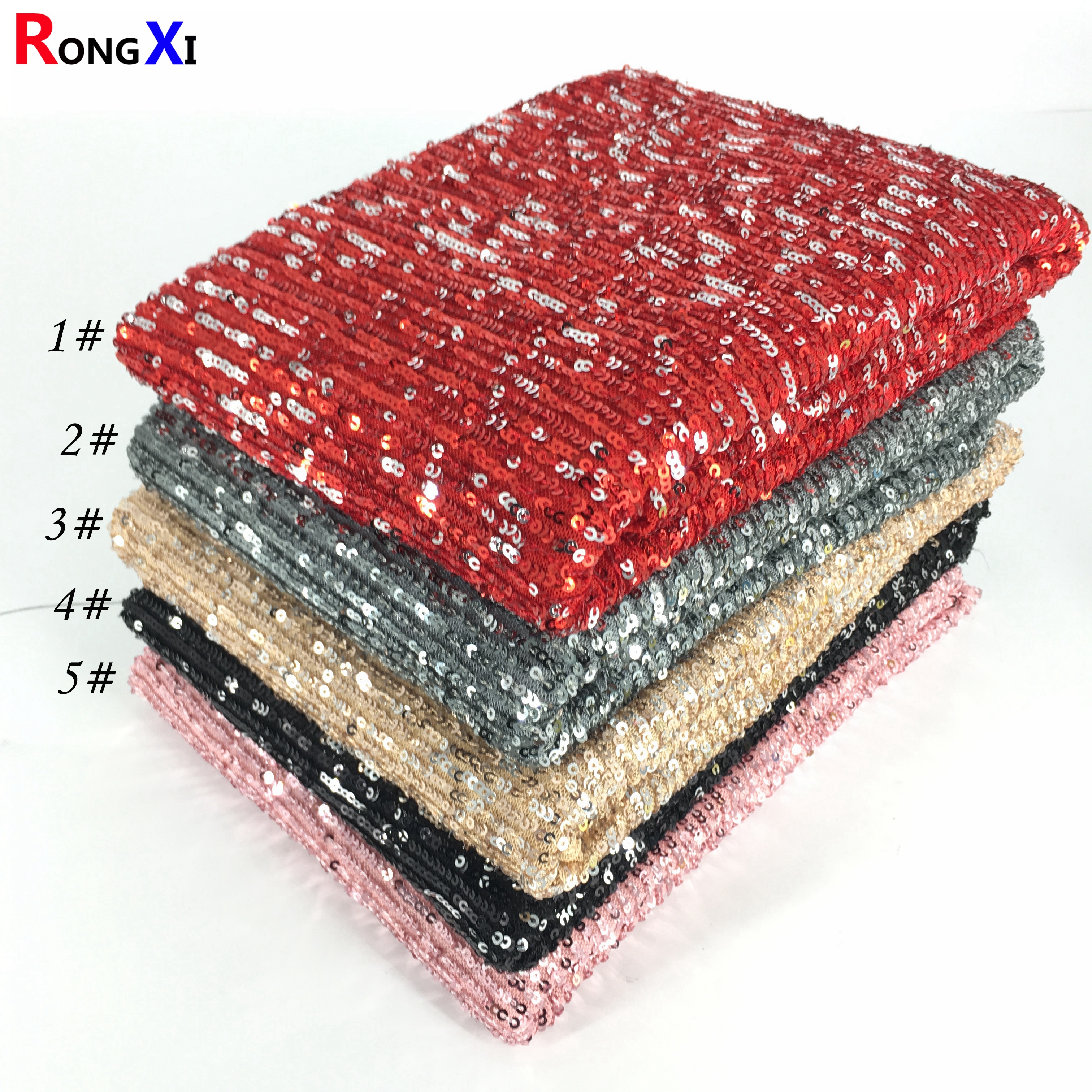 Бренд RXF0748, новая полосатая эластичная сетчатая ткань из спандекса и тюля с блестками