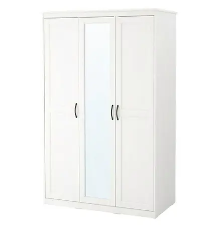 Bedroom Clothes Cabinet Organizers MDF Modern Stylish Wooden Wardrobes Almirah with 3 Door and Mirror for bedroom