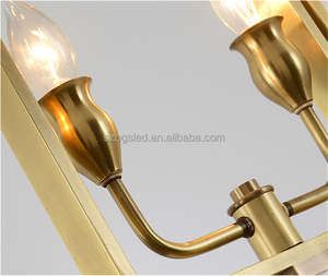 Moderne suspension en laiton poli 6 lumières en laiton pendentif lampe - Product Image 4