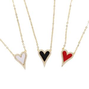 <span class=keywords><strong>Collana</strong></span> con Ciondolo a <span class=keywords><strong>Cuore</strong></span> Smaltato <span class=keywords><strong>Rosso</strong></span> Nero Bianco per Regalo Gioielli per Innamorati e Fidanzate - Product Image 3