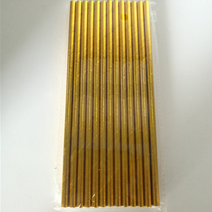 Jetable Pur couleur bronze or argent creative fournitures de mariage de fête <span class=keywords><strong>d</strong></span>'anniversaire <span class=keywords><strong>d</strong></span>écoration boire de paille de papier - Product Image 1