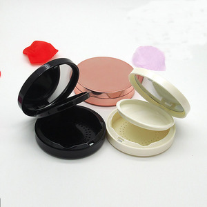 Boîte à poudre cosmétique <span class=keywords><strong>vide</strong></span> compacte noire et blanche à double couche, diamètre intérieur 55 mm, pour blush, bronzer, avec miroir - Product Image 5