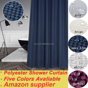Al por mayor Cortina de ducha de poliéster diseño cheque clásico Cortina de ducha <span class=keywords><strong>Hotel</strong></span> cortina de baño 72x72in <span class=keywords><strong>Azul</strong></span> Marino - Product Image 1