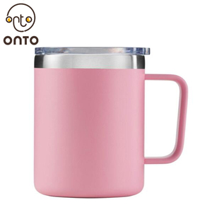 <span class=keywords><strong>Double</strong></span> Paroi Gobelet Avec Couvercle <span class=keywords><strong>Tasse</strong></span> à Vin En Acier Inoxydable, <span class=keywords><strong>Tasse</strong></span> À Café Isolée Avec Poignée Et Couvercle - Product Image 1