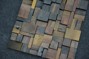 Mosaïque de carreaux en bois de bateau <span class=keywords><strong>ancien</strong></span> au design vintage moderne, bande polie pour panneau mural et de <span class=keywords><strong>sol</strong></span>, pour décorations d'hôtel, aspect parquet naturel - Product Image 4