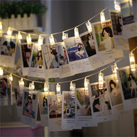 Chaîne lumineuse pour Photos LED, avec pinces à linge, décoration murale pour mariage, fête, noël