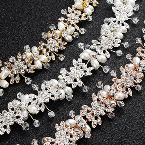Cerchietto da <span class=keywords><strong>Sposa</strong></span> in Argento, Oro e Oro Rosa con Perle, Elegante Accessorio per <span class=keywords><strong>Capelli</strong></span> con Strass - Product Image 3