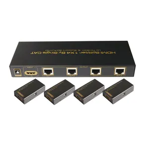 HDMI Splitter Duplikator dengan RJ45 Output dengan Satu CAT5/6/7 Hingga 60 M untuk Dukungan Video 3D Full HD