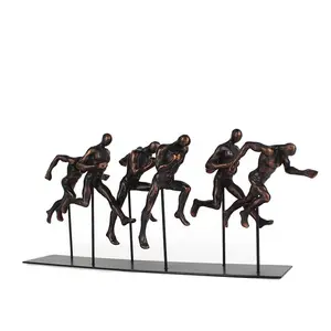 Hars zes miniatuur gratis mensen running figuur standbeeld thuis decoratie