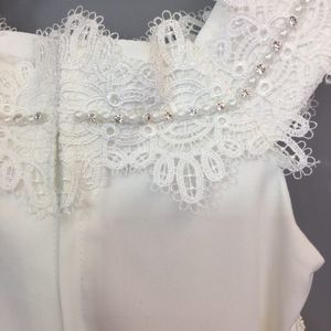 Mayorista sin mangas perla decoración color blanco <span class=keywords><strong>niñas</strong></span> vestido de bebé para fiesta de boda - Product Image 5