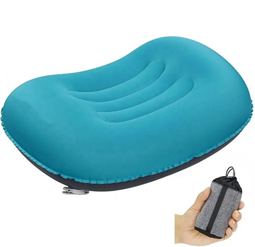 Almohada inflable ultraligera para viajes y acampada, resistente al agua, compacta, cómoda, para mochilero