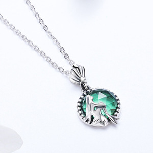 SCN262-colgante de cuento de hadas para mujer, de Plata de Ley 925, colgante de circonia cúbica verde claro, collar de piedra de nacimiento para mujer - Product Image 3