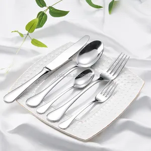 Kualitas Tinggi Stainless Steel Perak Sendok Garpu Set Emas Sendok Garpu Set Peralatan Makan Matte Emas untuk Pernikahan