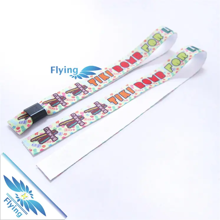 Custom Festival Fabric Bracelet Heat Transfer Printing Logo Sublimation Wristbands For Events