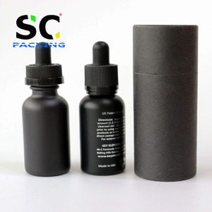 Meilleure vente 30ml bouteille <span class=keywords><strong>cosmétique</strong></span> givrée <span class=keywords><strong>noire</strong></span> bouteille d'huile essentielle avec pipette de mesure et emballage de tube de papier - Product Image 4