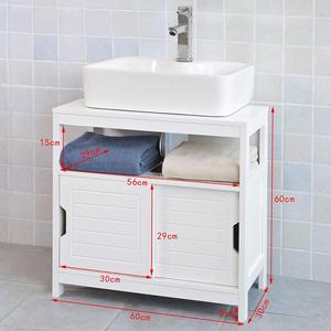 <span class=keywords><strong>Meuble</strong></span> de salle de bain <span class=keywords><strong>sous</strong></span> évier blanc avec étagère et vanités de salle de bain à double <span class=keywords><strong>porte</strong></span> <span class=keywords><strong>coulissante</strong></span> en bois - Product Image 5