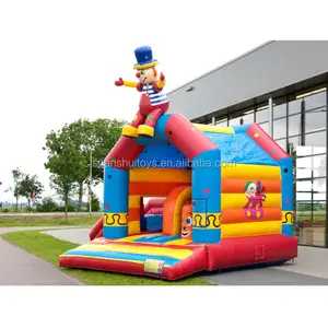 Customized clown theme inflatable castle kids inflatable bouncer /bounce house/jumping castle with slide for sale