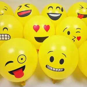 جديد حار بالونات ابتسامة الوجه التعبير الأصفر اللاتكس بالونات للحزب الديكور التعبير بالون