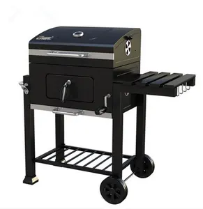 Barbecue en bois à granulés de bois, Design de luxe, pour BBQ, avec un chariot à roulettes, cuisine en extérieur