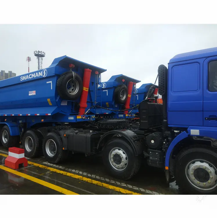 Tri-axles Đá Tipper 70-130 Tấn Phía Trước Nâng Bán Dump Trailer Để Bán